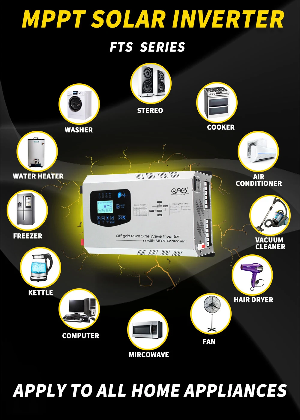 dc to ac hybrid solar inverter
